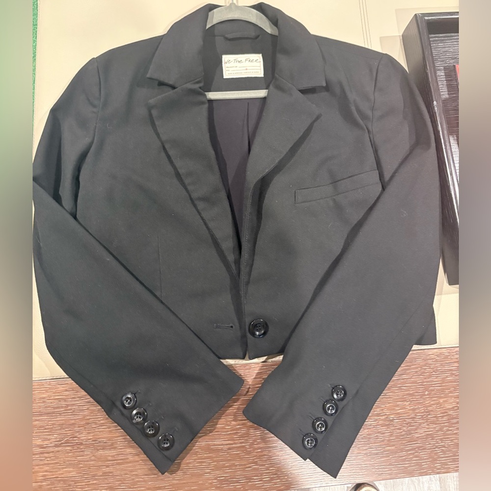 We The Free Black Cropped Blazer